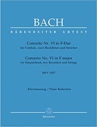 okumak Concerto für Cembalo, zwei Blockflöten und Streicher Nr. 6 F-Dur BWV 1057. Klavierauszug