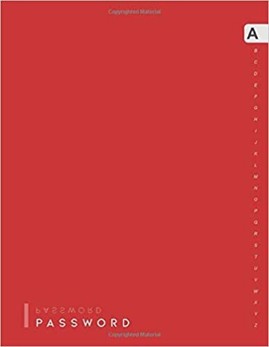 okumak Password: 8.5 x 11 | Large Print Login Notebook Organizer with A-Z Alphabetical Tabs Printed | Classic Essential Backward Design Red