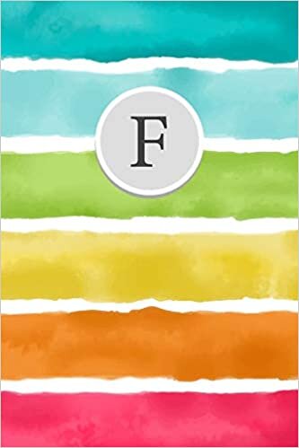 okumak F: 110 College-Ruled Pages (6 x 9) | Bright Rainbow Watercolor Monogram Journal and Notebook | Personalized Initial Letter Journal | Monogramed Composition Notebook