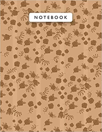 okumak Notebook Ochre Color Mini Vintage Rose Flowers Lines Patterns Cover Lined Journal: Work List, Wedding, A4, 21.59 x 27.94 cm, Monthly, Journal, 8.5 x 11 inch, Planning, College, 110 Pages