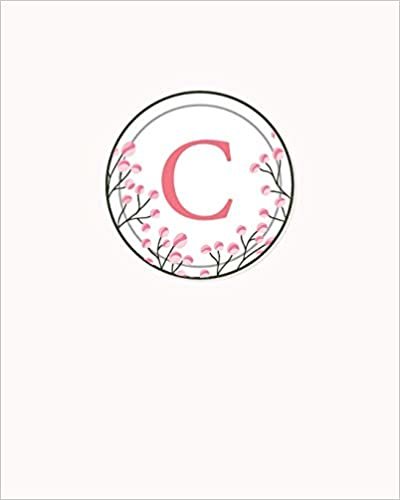 okumak C: 110 Dot-Grid Pages | Monogram Journal and Notebook with a Classic Light Pink Background of Vintage Floral Watercolor Design | Personalized Initial Letter Journal | Monogramed Composition Notebook