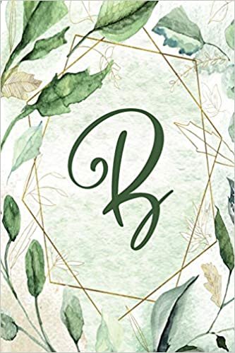okumak Planner Undated 6&quot;x9” – Green Gold Floral Design - Initial B: Non-dated Weekly and Monthly Day Planner, Calendar, Organizer for Women, Teens – Letter ... Design 6”x9” Undated Planner Alphabet Series)