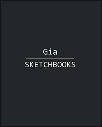okumak Gia Sketchbook: 140 Blank Sheet 8x10 inches for Write, Painting, Render, Drawing, Art, Sketching and Initial name on Matte Black Color Cover , Gia Sketchbook