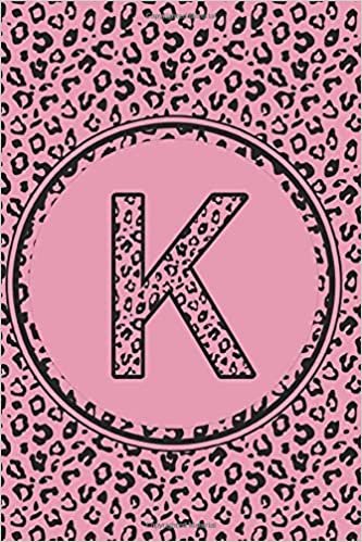 okumak K: Personalized Initial K Monogram Lined Notebook Pink Leopard journal gift for Girls and Women :110 Pages, 6x9, Soft Cover, Matte Finish