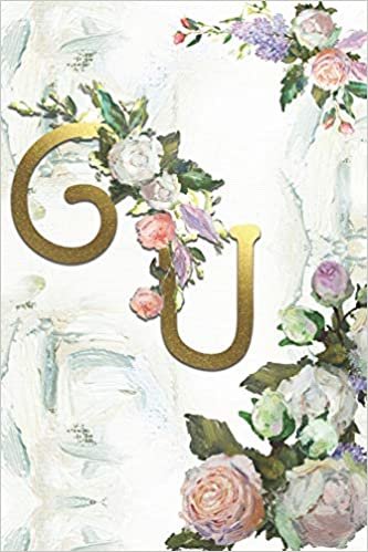 okumak U: Roses Journal, personalized monogram initial U blank lined notebook | Decorated interior pages with Roses