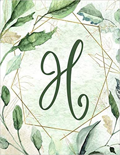 okumak Notebook 8.5”x11” – Letter H – Green Gold Floral Design: College-ruled, lined format exercise book with flowers, alphabet letters, initials series. ... Gold Floral Design Notebook 8.5”x11”, Band 8)