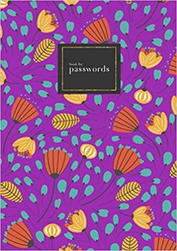 okumak Book for Passwords: A5 Medium Internet Address Notebook with A-Z Alphabetical Index | Massive Pastel Floral Design | Purple