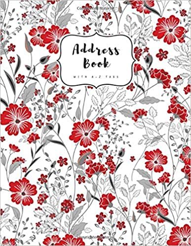 okumak Address Book with A-Z Tabs: A4 Contact Journal Jumbo | Alphabetical Index | Large Print | Botanical Wild Flower Design White