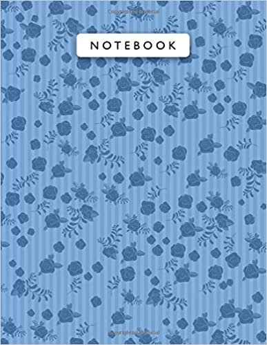 okumak Notebook Bleu De France Color Mini Vintage Rose Flowers Small Lines Patterns Cover Lined Journal: 8.5 x 11 inch, College, 110 Pages, Planning, 21.59 x ... cm, A4, Wedding, Journal, Work List, Monthly