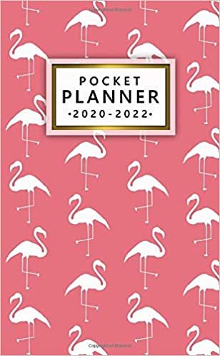 okumak Pocket Planner 2020-2022: Nifty Pink Flamingo Silhouette Three Year Organizer &amp; Calendar with Monthly Spread View - 3 Year Diary &amp; Agenda with U.S. Holidays, Phone Book, Inspirational Quotes &amp; Notes