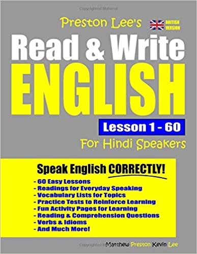 okumak Preston Lee&#39;s Read &amp; Write English Lesson 1 - 60 For Hindi Speakers (British Version)