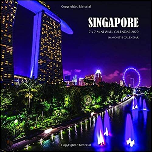 okumak Singapore 7 x 7 Mini Wall Calendar 2020: 16 Month Calendar