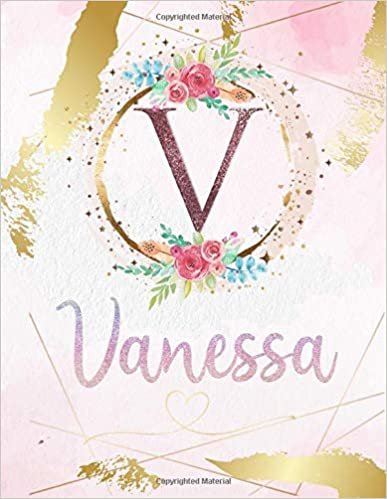 okumak Vanessa: Personalized Sketchbook with Letter V Monogram &amp; Initial/ First Names for Girls and Kids. Magical Art &amp; Drawing Sketch Book/ Workbook Gifts ... Cover. (Vanessa Sketchbook, Band 1)