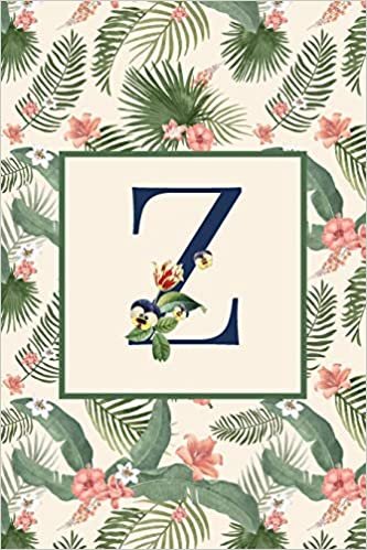 okumak Z: Stylish Floral Monogram Initial Z Notebook Blank Lined Paper Journal Gift for Women &amp; Girls