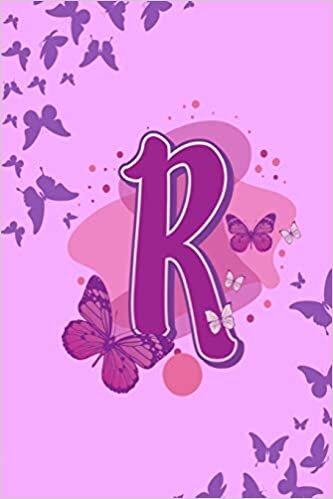okumak R: Letter R Monogram Purple &amp; Pink Butterfly Notebook &amp; Journal