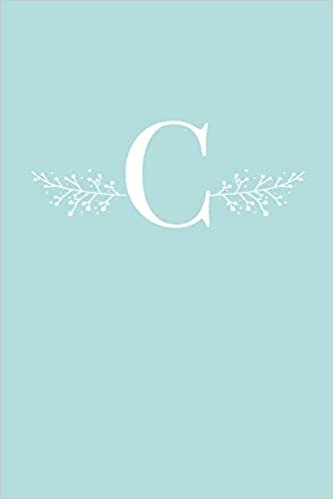 okumak C: 110 Sketch Pages (6 x 9) | Light Blue Monogram Sketchbook Notebook with a Simple Floral Emblem | Personalized Initial Letter | Monogramed Sketchbook