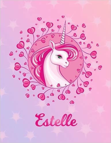 okumak Estelle: Unicorn Sheet Music Note Manuscript Notebook Paper | Magical Horse Personalized Letter V Initial Custom First Name Cover | Musician Composer ... Notepad Notation Guide | Compose Write Songs