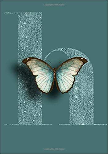 okumak H: Faux Glitter Monogram Butterfly - 120 Pages 7&quot;X10&quot; Lined Journal