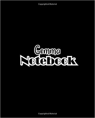 okumak Gemma Notebook: 100 Sheet 8x10 inches for Notes, Plan, Memo, for Girls, Woman, Children and Initial name on Matte Black Cover