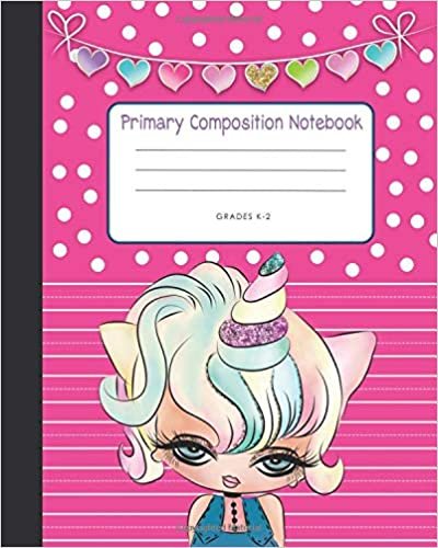 okumak Primary Composition Notebook Grades K-2: Journal grades k2 With Story Space and Lined Paper with Dashed Midline | Kindergarten to Early Childhood | ... Paper Pages | 8&quot; x 10&quot; Size | Unicorn Girl