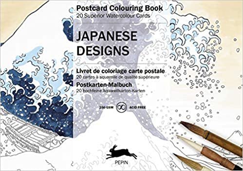 okumak Japanese Designs: Postcard Colouring Book (Multilingual Edition)