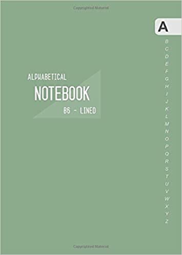 okumak Alphabetical Notebook B6: Small Lined-Journal Organizer with A-Z Tabs Printed | Smart Dusty Green Design