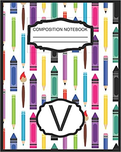 okumak Composition Notebook V: Monogrammed Initial Elementary School Wide Ruled Interior Notebook
