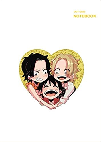 okumak Cute Dot Grid Notebook: Spacing Size 0.2&quot; or 5mm, 110 Pages, (8.27&quot; x 11.69&quot; (A4), One Piece Luffy And Friends Chibi Notebook Cover.
