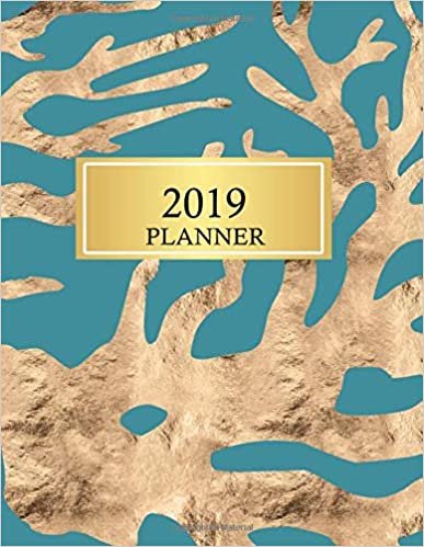 okumak 2019 Planner: Rose Gold Coral Planner - January - December 2019 Weekly Monthly Planner - Weekly Diary Monthly Yearly Calendar - Large Schedule Journal Organizer