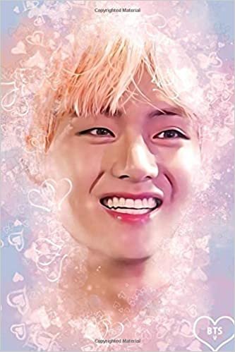 okumak BTS V: Cute Heart Filled Smiling Face 100 Page 6 x 9&quot; Blank Lined Notebook Kpop Merch Journal Book for Army Fandom