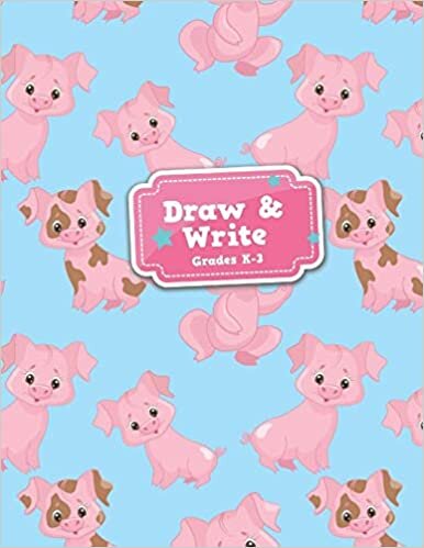 okumak Draw &amp; Write Grades K-3: Baby Pigs Piglets Dotted Midline and Picture Space Practice Writing Letters Preschoolers Kindergarten Grades K-3 School ... Book 110 Pages Glossy Fun For Boys or Girls