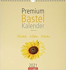 okumak Premium Bastelkalender 2021 Champagner 34 x 32 cm: Basteln - Kleben - Malen - Zeichnen