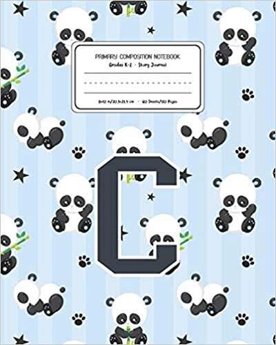 okumak Primary Composition Notebook Grades K-2 Story Journal C: Panda Bear Animal Pattern Primary Composition Book Letter C Personalized Lined Draw and Write ... for Boys Exercise Book for Kids Back to Scho