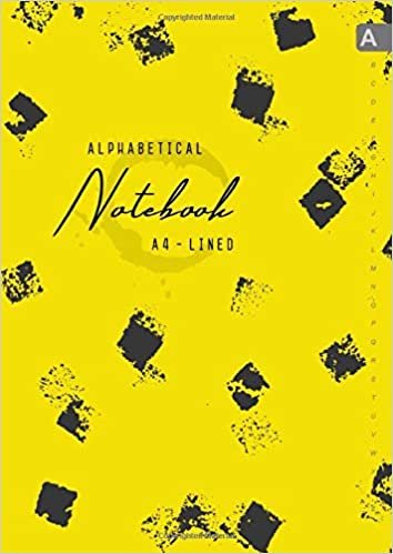 okumak Alphabetical Notebook A4: Large Lined-Journal Organizer with A-Z Tabs Printed | Smart Abstract Design Yellow