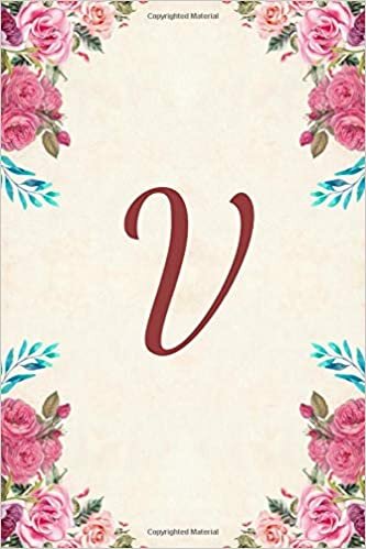 okumak V: Monogram Journal Notebook Diary For Girls and Women, Pink Floral 6 x 9