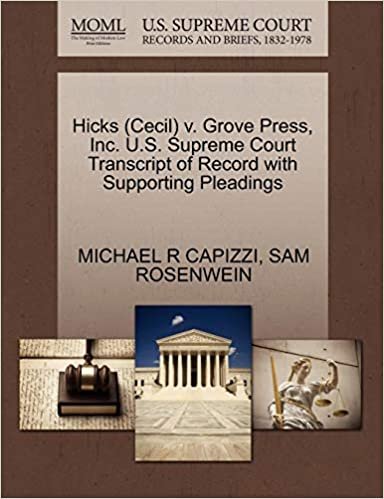 okumak Hicks (Cecil) v. Grove Press, Inc. U.S. Supreme Court Transcript of Record with Supporting Pleadings