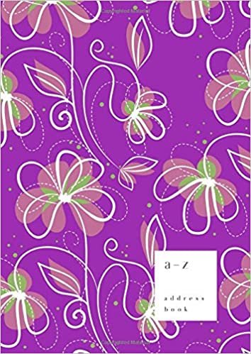 okumak A-Z Address Book: A4 Large Notebook for Contact and Birthday | Journal with Alphabet Index | Stylish Climbing Flower Design | Purple