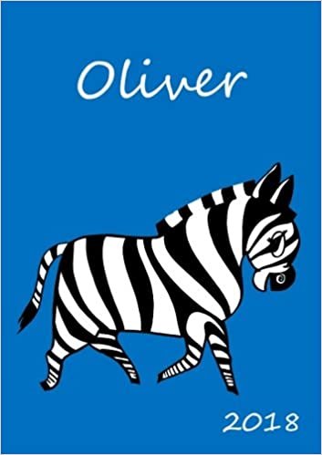 okumak 2018: personalisierter Zebra-Kalender 2018 - Oliver - DIN A5 - eine Woche pro Doppelseite
