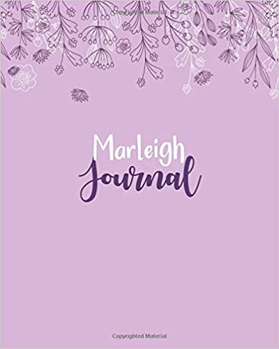 okumak Marleigh Journal: 100 Lined Sheet 8x10 inches for Write, Record, Lecture, Memo, Diary, Sketching and Initial name on Matte Flower Cover , Marleigh Journal