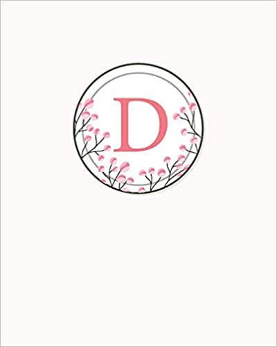 okumak D: 110 Dot-Grid Pages | Monogram Journal and Notebook with a Classic Light Pink Background of Vintage Floral Watercolor Design | Personalized Initial Letter Journal | Monogramed Composition Notebook