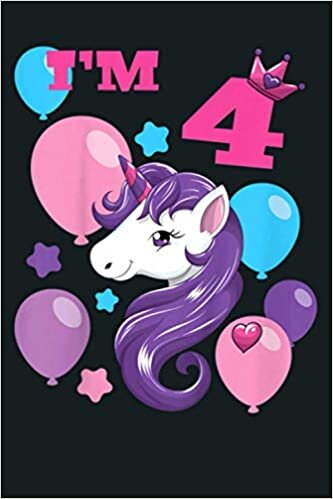 okumak Kids Unicorn I M 4 Years Old Girls Birthday Party: Notebook Planner - 6x9 inch Daily Planner Journal, To Do List Notebook, Daily Organizer, 114 Pages