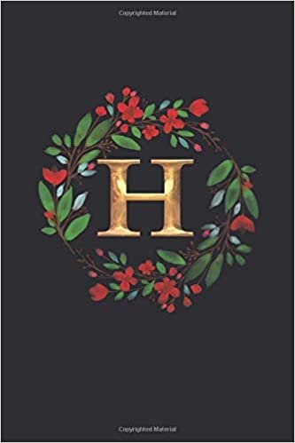 okumak H: H: Monogram Initial Composition Flower 110 Page Journal Notebook Diary (110 Pages, Lined,6 x 9)