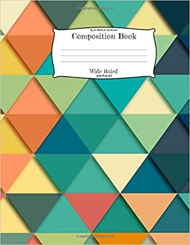 okumak 200 page 8.5 x 11 inch Geometric Colors Fashion Composition Book - Journal Wide Rule Stylish Notebook - K. D. Prock Designs