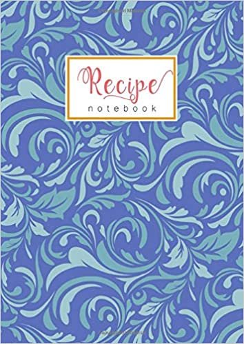 okumak Recipe Notebook: A4 Recipe Book Organizer Large | A-Z Alphabetical Tabs Printed | Floral Damask Embellish Design Blue
