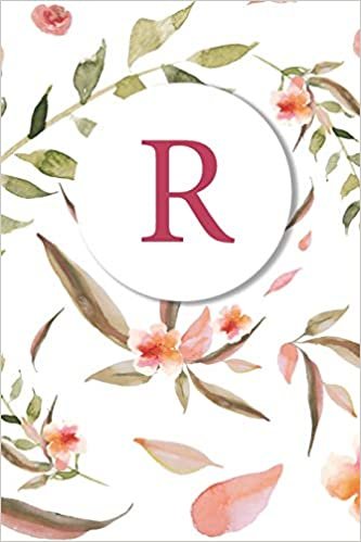 okumak R: Soft Floral Monogram Sketchbook | 110 Sketchbook Pages (6 x 9) | Floral Watercolor Monogram Sketch Notebook | Personalized Initial Letter Journal | Monogramed Sketchbook