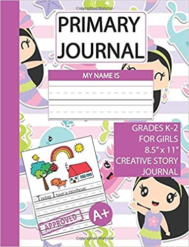 okumak Primary Journal Grades K-2 For Girls Creative Story: Mermaid Creative Story Tablet K-2 - Draw and Write - Dotted Mid Line, Primary Journal for Girls, ... Half Page Ruled, Large Size, 8.5x11: Volume 4