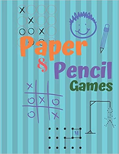 okumak Paper &amp; Pencil Games: Paper &amp; Pencil Games: 2 Player Activity Book, Blue | Tic-Tac-Toe, Dots and Boxes | Noughts And Crosses (X and O) | Hangman | Connect Four -- Fun Activities for Family Time