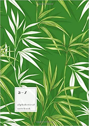 okumak A-Z Alphabetical Notebook: A4 Large Ruled-Journal with Alphabet Index | Stylish Bamboo Tree Cover Design | Green