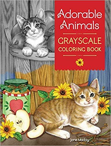 okumak Adorable Animals GrayScale Coloring Book