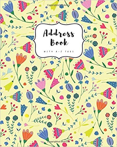 okumak Address Book with A-Z Tabs: 8x10 Contact Journal Jumbo | Alphabetical Index | Large Print | Cute Decorative Flower Design Yellow